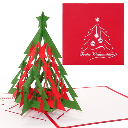 Pop Up Weihnachtskarte mit Tannenbaum "Frohe Weihnachten"