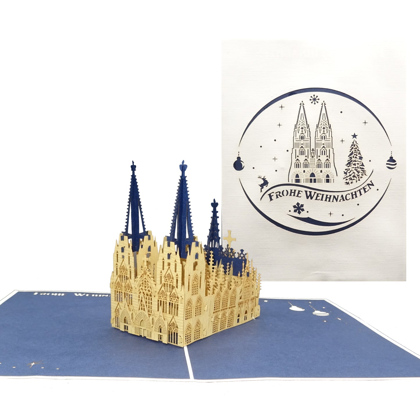 3D Weihnachtskarte "Kölner Dom" Pop Up Karte als Souvenir & Einladung Köln Trip