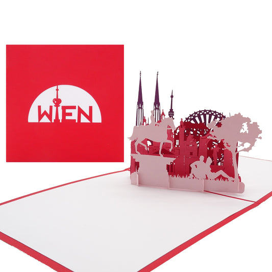Pop Up Karte „Wien“ 3D Geburtstagskarte, Einladungskarte, Gutschein & Souvenir