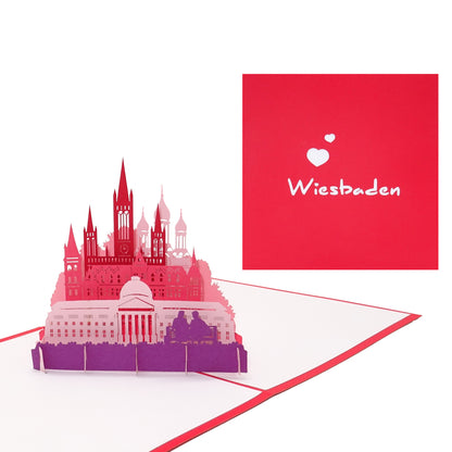 Pop-Up Karte "Wiesbaden" - 3D Grußkarte, Geschenk, Gutschein & Souvenir