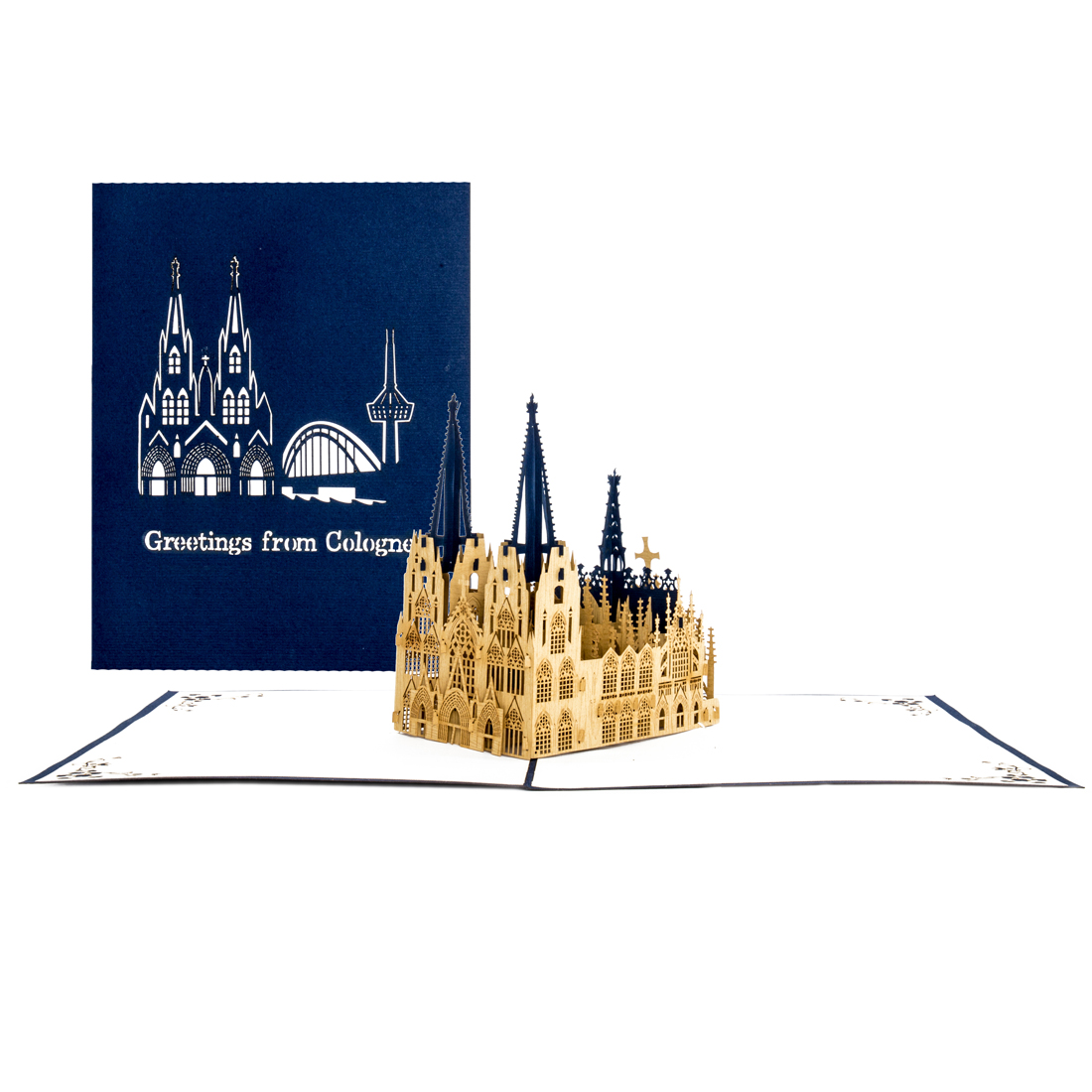 3D Karte &quot;Kölner Dom - Greetings from Cologne&quot; - Glückwunschkarte, Reisegutschein