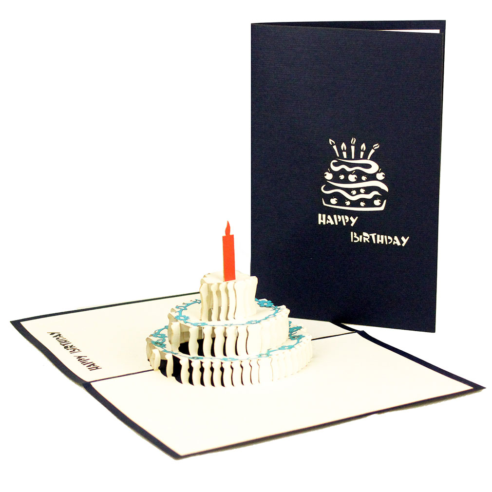 Pop Up Geburtstagskarte &quot;Torte - Happy Birthday&quot; - englische Geburtstagskarte