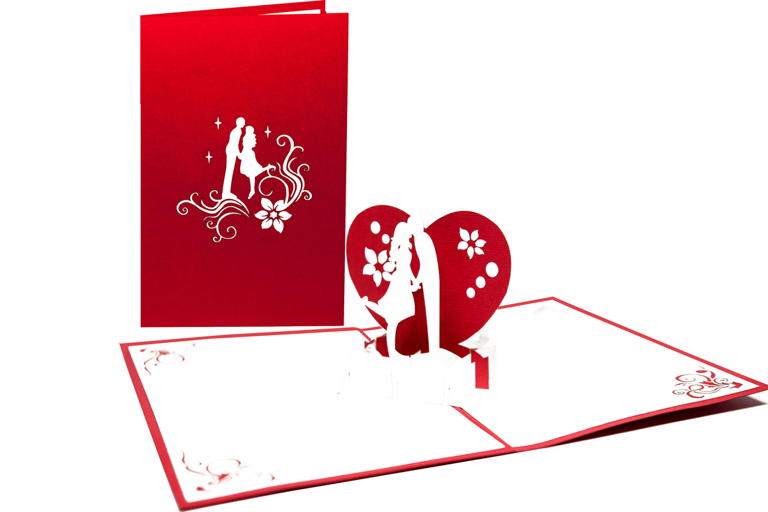 Liebe 3D Pop Up Karte Valentinstag... Hochzeit Karte zur Verlobung 