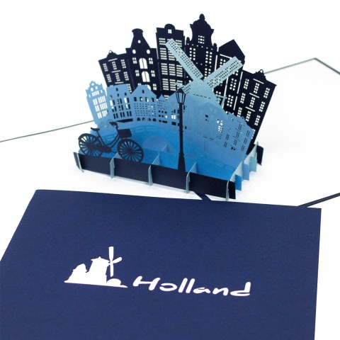 Pop Up Karte &quot;Panorama&quot; Holland - Gutschein, Einladung, Grusskarte