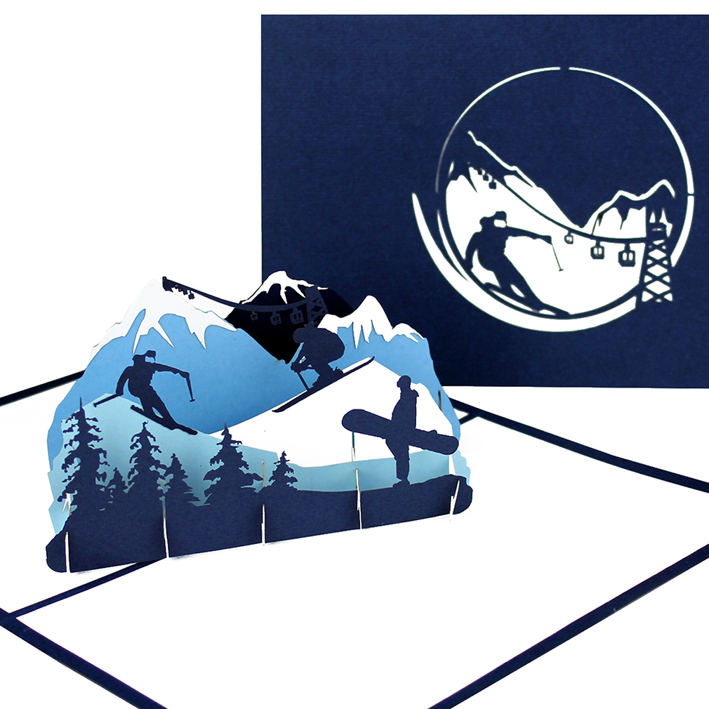 Gutschein für Winterurlaub Geburtstagskarte für Skifahrer Wintersport Ski Gut