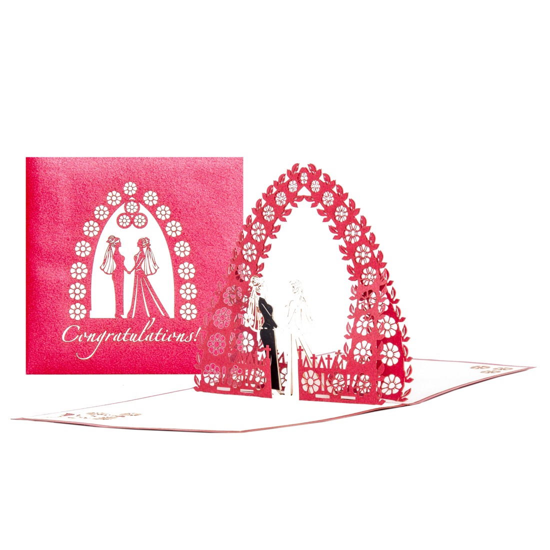 3D Pop Up Hochzeitskarte &quot;Mrs. &amp; Mrs.&quot; - Karte zur lesbischen Hochzeit