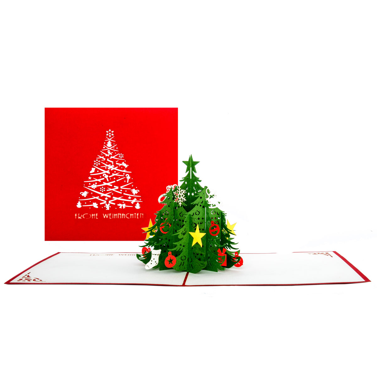 Pop Up 3D Weihnachts-Karte X-Mas-Karte mit einem Modernen Weihnachtsbaum 