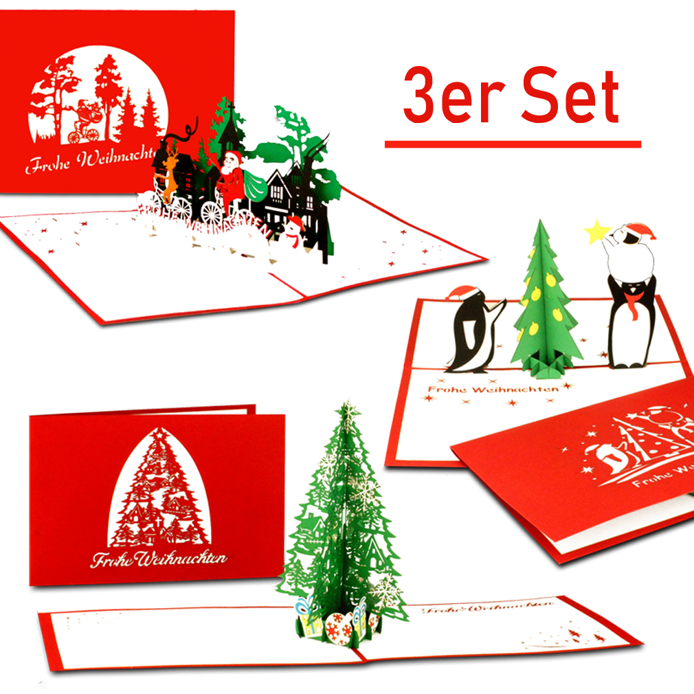 3er Set Weihnachtskarten